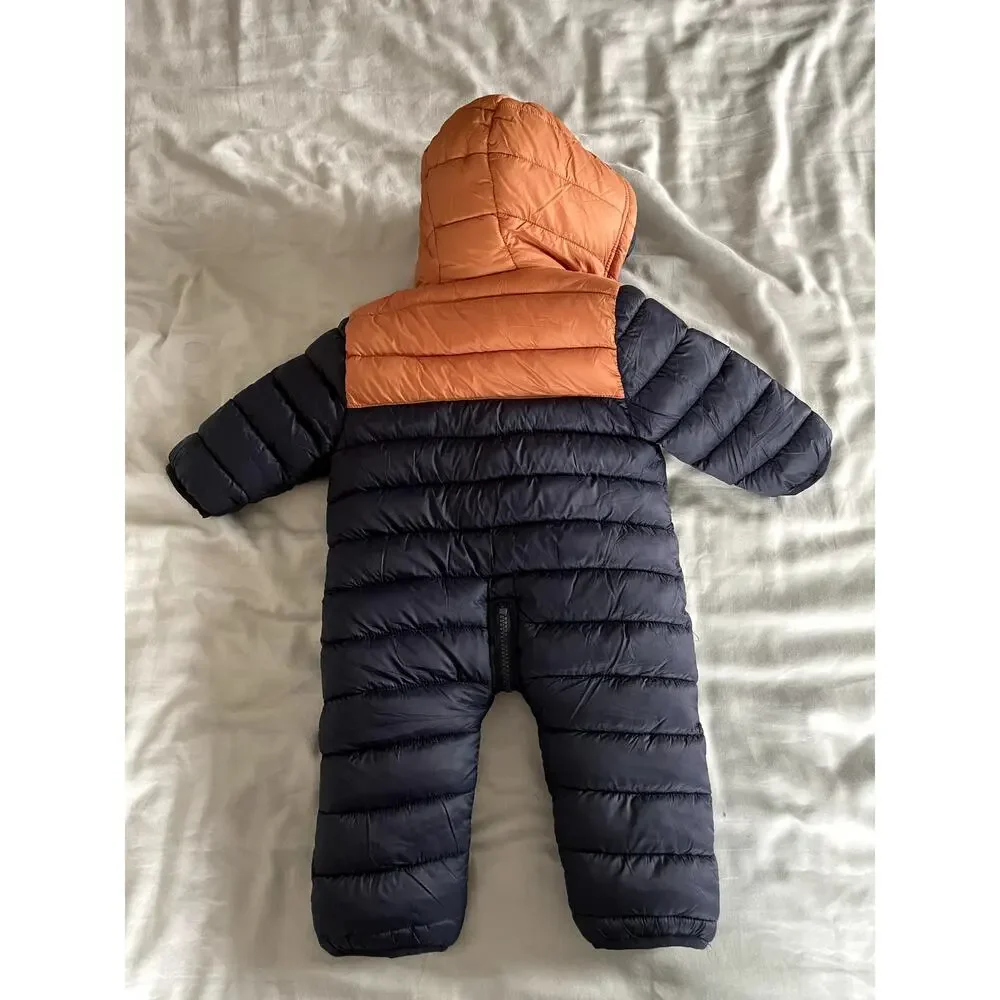 NWT Vertbaudet Lined & Padded Colourblock Pramsuit for Babies
